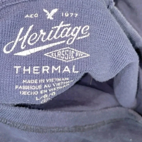 AEO blue men’s thermal size large - Picture 4 of 6